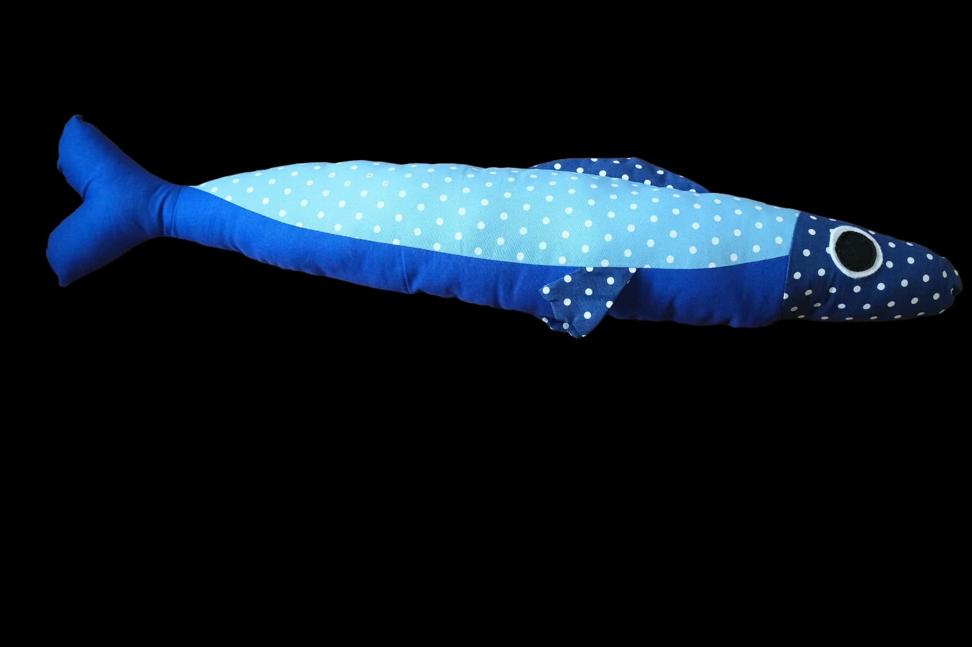 3 foot long blue plush fish