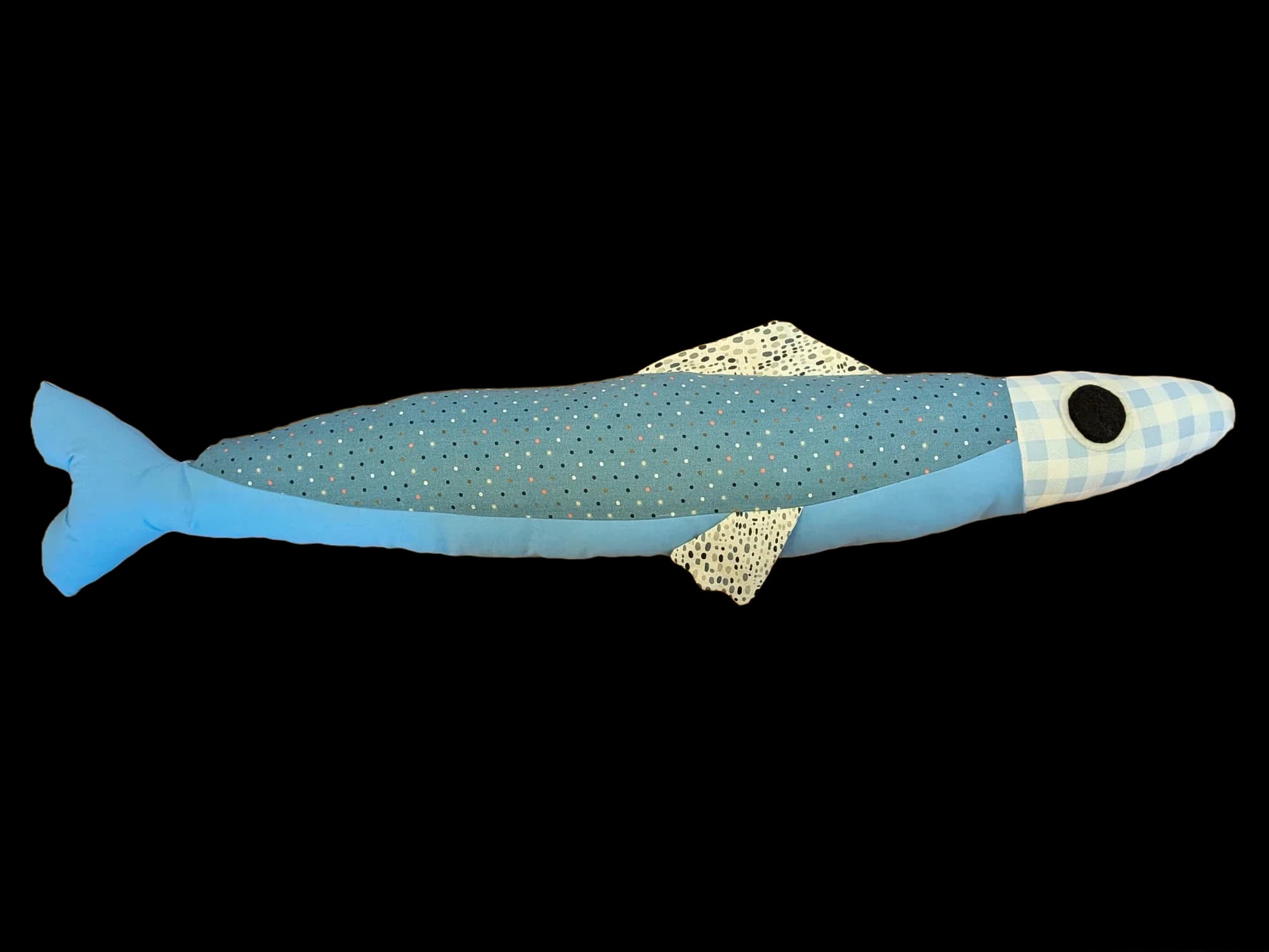 3 foot long blue plush fish