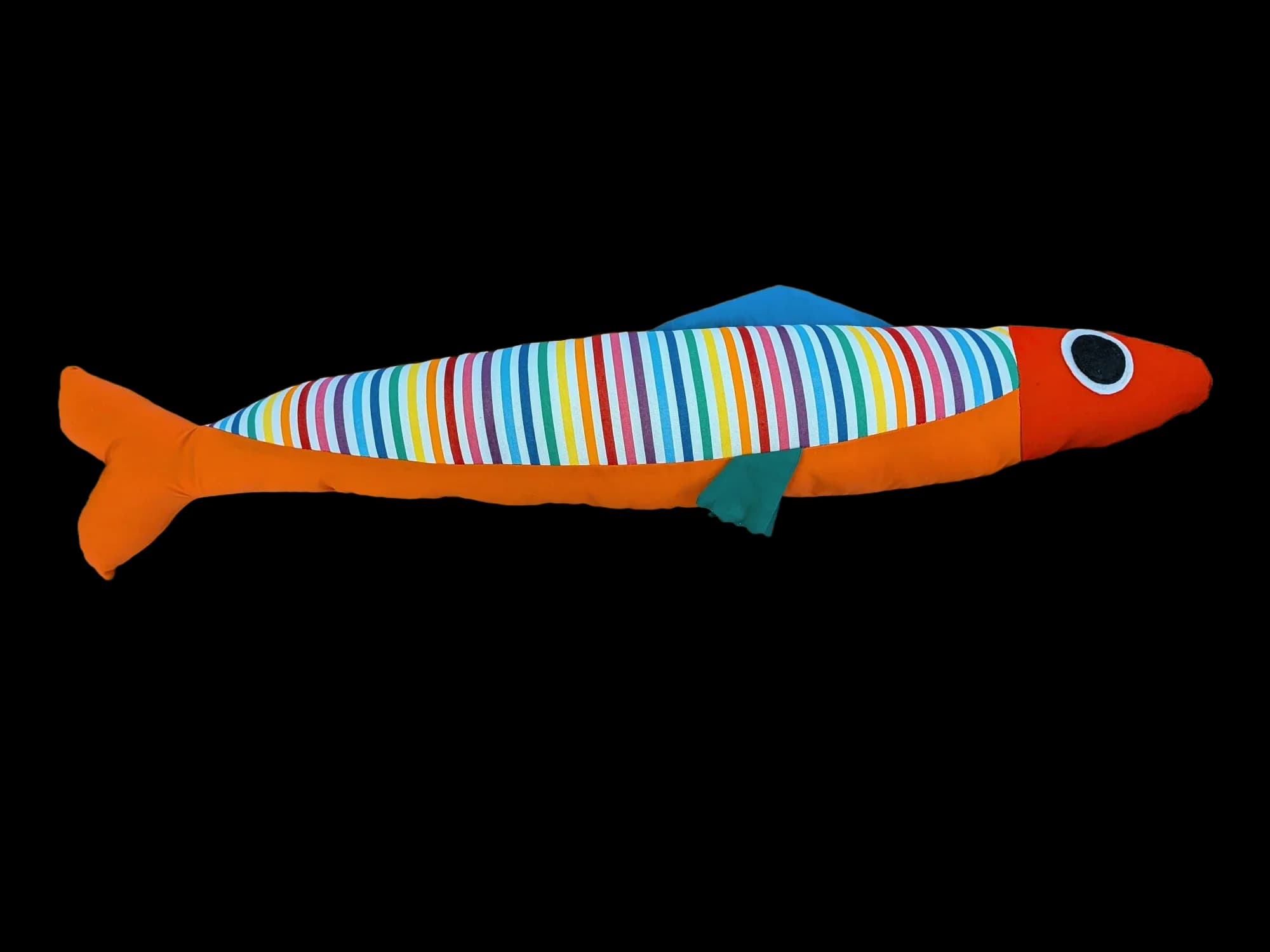 3 foot long rainbow plush sardine