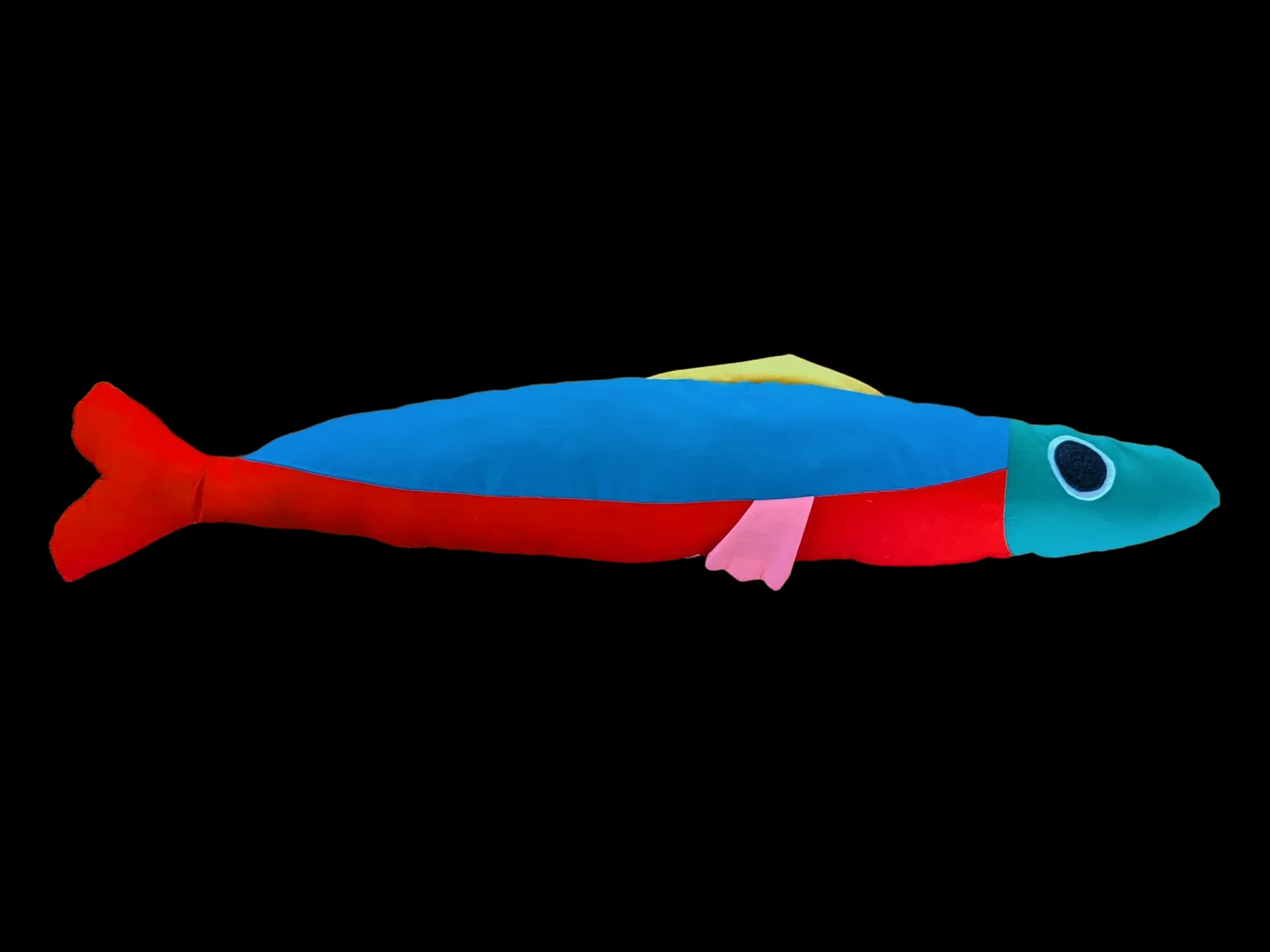 3 foot long multi-color colorblock sardine plush