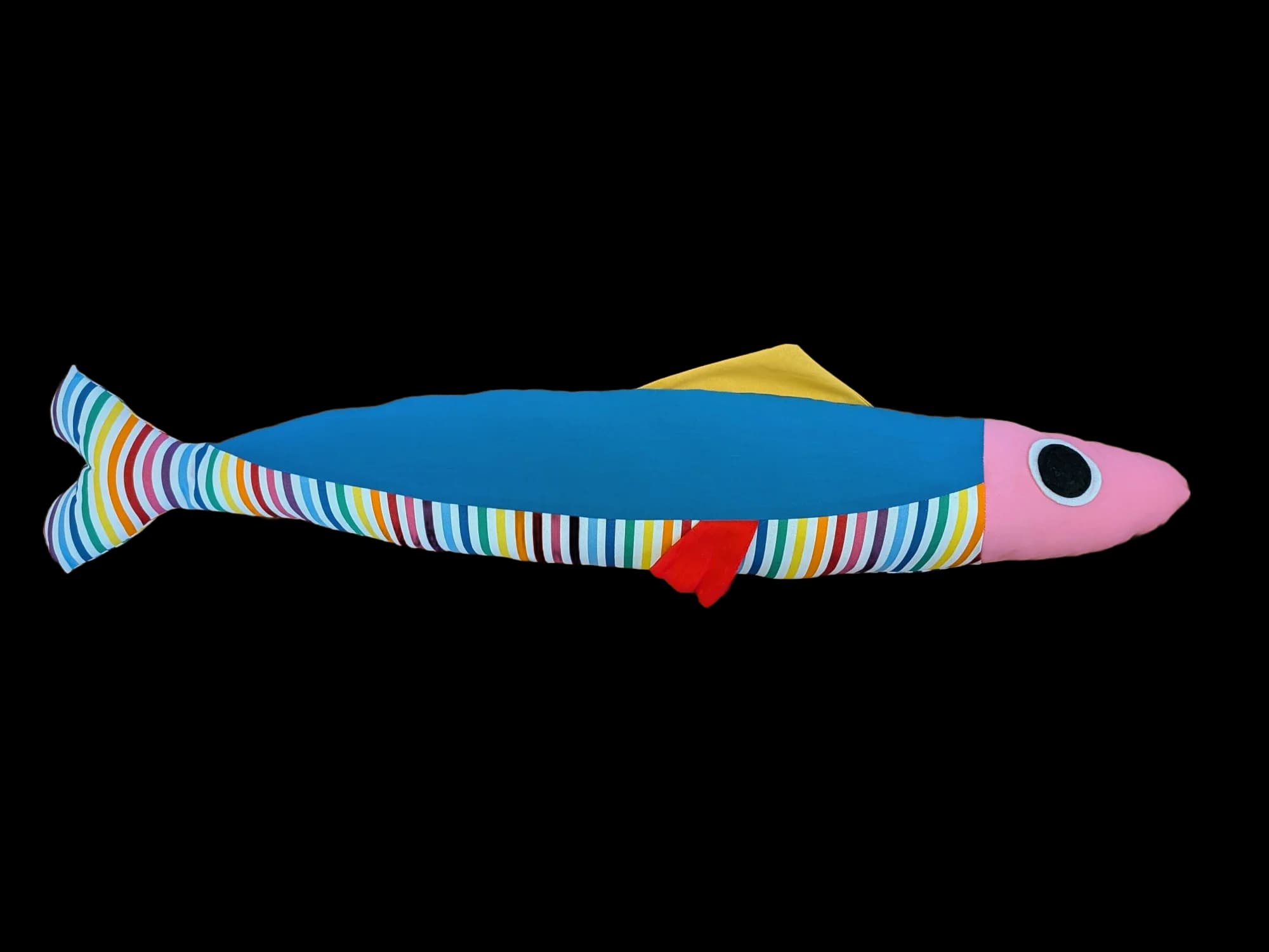 3 foot long rainbow plush sardine